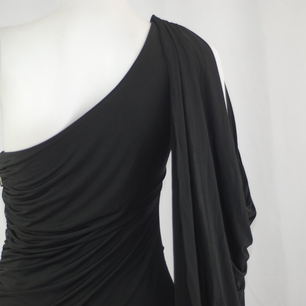 NWT Black Gem One Shoulder Dress Sz M
